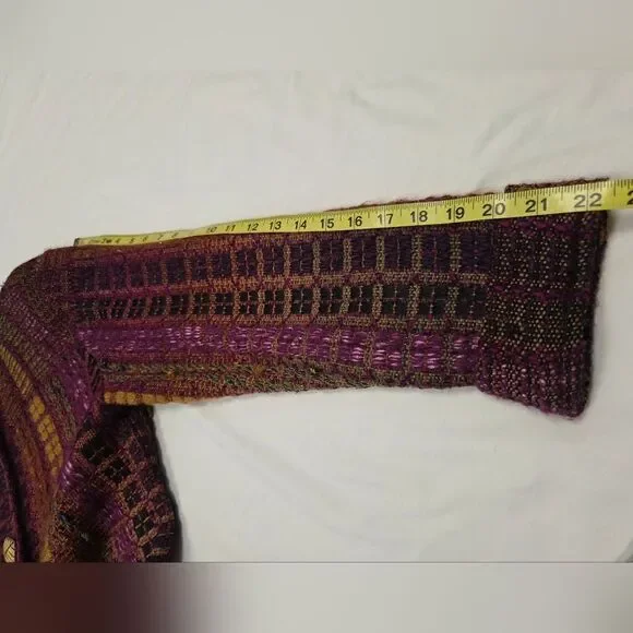 Vintage Arlene Wohl Art To Wear Knit Two Button Cardigan M/L - Picture 7 of 10